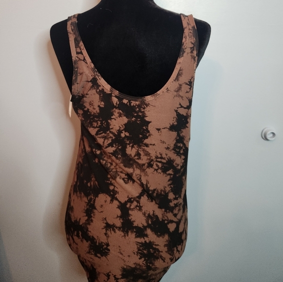 No Boundaries Size XL(15-17) Black/Brown Camo Top Fitted Scoop Tank Tie Dye - Picture 5 of 7